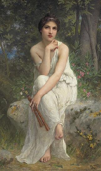 Charles-Amable Lenoir Flute Player Norge oil painting art